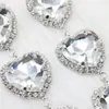Boucles d'oreilles pendantes exagérées strass trois gros coeur pendentif goutte bijoux pour femmes luxe cristal longs breloques