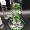 11 tum Huvudbong Twin Layer Jelly Fish Filter Greenblue Glass Vattenrör Bong Hookah Pipes Bongs Vattenflaskor Dab Rig Vattenrör Storlek 18mm Kvinnlig fog