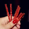 Orecchini a cerchio Huggie strass in vetro colore rosso per gioielli da donna Accessori moda alla moda Accessori Odet22