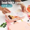 Lunch Boxes Office Worker with 6 Compartment Japanese Style Portable Microwave Bento Separated Insulation Heated Set 230320