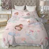 Bedding Sets Modern Lovely Princess Kids Set Set Twin Size Microfiber Cartoon Unicorn Swan Ballet Girl Print Duvet Capa com travesseiros 230321