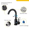 Torneiras de pia do banheiro Azos Modern Hollow Faucet Matte Black Handle Vanity com 360 Rotate Spout