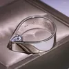 Bröllopsringar mode geometriskt uttalande ring silver färg vatten droppe zirkon för kvinnor band party smycken anillos de boda