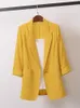 Damskie garnitury Blazery wiosenne i letnia szyfonowa kurtka w środkowej długości luźnej mody małej odzieży damskie top płaszcze Blazer 230321