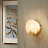 Lampes murales albâtre laiton lumière chinois or luxe lampe créatif concepteur fond allée chevet salle de bain marbre maison