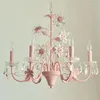 Chandeliers Modern Children's House Girls Bedroom Pink Chandelier Lighting Crystal Light Living Room Decoration Hanging Lamp