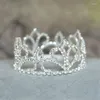 Hårklipp xiaonianianshi märken unika design flickor tiaras kristall kronor smycken tillbehör silver färg krona pojkar prydnad