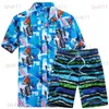 Trainingsanzüge für Herren, Hawaiihemden-Set für Herren, 2019, modisch, Sommer-Blumenhemden, bedruckt, Strandshorts, Kurzarm-Trainingsanzug, Herren-Sets, ropa hombre, T230321