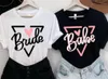 Women's T Shirts Bride Babe Scripted Bachelorette Party Digital Designs Cut Files Bridal Shower Bridesmaids Cotton Short Sleeve Top Tees Y2k
