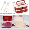 Lunch Boxes Kawaii Portable For Girls School Kids Plastic Bento With Compartments Microwave Food Storage Containers Picnic 230321