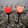 Luci solari da giardino Lampada 3D a forma di cuore d'amore Illuminazione paesaggistica a LED impermeabile Luce decorativa per pali di San Valentino per prato