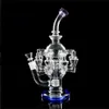 Reciclador plataformas petrolíferas cachimbas bongs de agua de vidrio fumar pipa de agua percolador Dab rigs accesorio de cigarrillo con recipiente de 14 mm