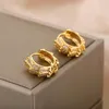 Boucles d'oreilles cerceau forme de feuille pour les femmes Zircon strass 2023 Surround petit Mini mince cercle boucle d'oreille bijoux cadeau