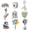 2023 New Popular 925 Sterling Silver Color Rainbow Balloon Charm Beads Suitable for Primitive Pandora Bracelet Women's Jewelry Accessories