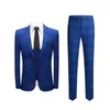 Terno masculino Terno xadrez masculino Tuxedo azul escuro 2023 Vestido de noiva de negócios fino Men clássico colete de calças formais