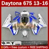 Daytona için Motosiklet Fairings 675 675 2013-2016 gövdeye 166NO.28 Daytona675 13 14 15 16 Vücut Sıkılmaz Mavi Daytona 675 R 2013 2014 2015 2016 OEM Moto Kaplama Kiti