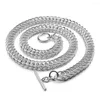 Łańcuchy moda męskie 925 srebrny srebrny naszyjnik biżuteria 10 mm link łańcuch akcesoria klastrowe