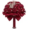 Wedding Flowers Europeaan en -Selling Bride Bridesmeisje Holquet Handmade Ribbon Rose Rose Rhinestone Accessories W306