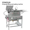 ZONESUN Automatic Filling Sealing Machine Small Anti-aging Essence Vitamin Glass Ampoule Bottles Hot-melt Packing