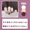 False Nails Multiple Butterfly Series Gradual Aurora Purple Mirror Wearable Short Fake Full Cover Nail Tips With Design