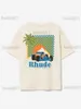 Herr t-shirts vintage rhude moonlight tropics t-shirt män kvinnor överdimensionerade t shirts rh car tops tee t230321