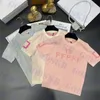 Letter Logo T -shirt Dames gebreide korte mouw T Tees Contrast Round Neck Tops Sweatshirt Three Colors