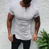 Men's T-Shirts Casual Fashion Mens Slim Fit Short sleeve T-Shirts Men Stylish Buttons T Shirt Tops Tee Summer Fitness Bodybuilding T-shirts 230321