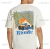 Herr t-shirts vintage rhude moonlight tropics t-shirt män kvinnor överdimensionerade t shirts rh car tops tee t230321