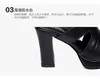 Тапочки плюс размер 34-40 высокие каблуки женская платформа обувь лето 2023 Блок каблуки кожаные слайды женские офисные скольжения