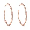 Orecchini a Cerchio MxGxFam 50 Mm 14 K Luce / 585 Oro Rosa Colore Nodo Cerchio Per Gioielli Moda Donna Nessuna Pietra