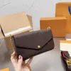 Bolsas de noite bolsa de grife 3 em 1 bolsas de ombro Felicie Pochette Mulheres bolsas de corrente Bolsas ombro ombro bolsa de flores de alta qualidade para mulheres