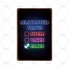 Neon Game Sign Metal målning Game Chill Wall Stickers Game Slogan Tin Sign Metal Poster för Game Room Man Cave Retro Style Decor 30x20cm W03