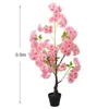 Flores decorativas Árbol de Sakura artificial grande, flor de cerezo, árboles en maceta de seda con tronco para decoración de la habitación del hogar al aire libre