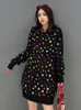 Vestidos casuais shengpalae colar de colarinho redondo vestido de tricô de manga longa para mulheres Autumn moda moda moda elegante vestidos 5w986 230321