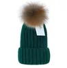 Big Boys Girls Brand Hats Caps Män Kvinnor Fox Hair Ball Wool Sticked Hat varm på hösten och vintermode mössa