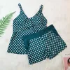 Swimwear Women's Dots Two Piece Swimsuit 2023 Conservative Women Shorts Tankini Push Up Plus taille de bain de taille