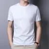 T-shirts voor heren in de zomer van middelbare leeftijd heren met een dubbele merceriseerde katoenen ronde nek korte mouwen T-shirt vaste kleur Koreaanse versie heren t-shirt 230321