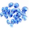 Lustre cristal 100 pcs/lot couleur bleu clair 14 MM verre octogone perles dans un trou pour bricolage fournitures de rideaux