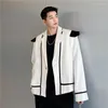 Costumes pour hommes 2023 automne Style coréen personnalisé noir blanc couleur mélangée costume hommes décontracté Blazers amples pour M-XL
