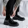 Kleid Schuhe Casual Leder Mann Männer Hohe Sohle Plattform Japan Harajuku Koreanische Streetwear Fashion Business Hochzeit Schuh 230320