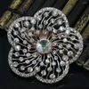 Broscher Big Flower Rose Gold-Color Beauty For Women Colorful Crystal Beads Ly Pins Accessories Smycken E