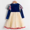 Flickans klänningar Hallowen Princess Dress for Girls Mesh Puff Full Sleeve Cosplay Come Children Carnival Party Dress Up Kids Cloth W0314