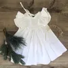 Vestidos de niña Ysubest 2023 Nuevo verano Niño Princesa Vestido Niños Algodón Vestido Causal Volantes Color Puro Bebé Niña Ropa Coreano Japón Estilo