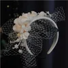 Bijoux de cheveux de mariage perle Banquet de mariée vêtements de cheveux arc bandeau Satin coréen accessoires de cheveux de mariage diadème 230320
