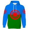 Vestes pour hommes à capuche Rom drapeau tsigane du peuple rom sweat-shirt imprimé Po vêtements personnalisables 230321