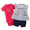Шепа набор лето новорожденная девочка набор одежды для рукавов футболка топов в горошек.