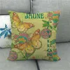 Kudde en sida trycktäcke Big Farterfly Throw Fall för hemsoffa säte vintage dekoration 45x45cm skräddarsydd