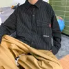 Camisas casuales para hombres Camisa a rayas de gran tamaño para hombres 2023 Moda Ropa de calle coreana Mujer Camisa suelta de manga larga Tops Ropa masculina Harajuku AA230320