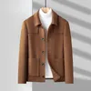 Hommes laine Blds bleu Bld manteau M bouton à manches longues tenue de bureau marron veste hiver vêtements de dessus décontractés pardessus surdimensionné 230320