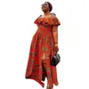 민족 의류 여성을위한 아프리카 드레스 2023 여름 인쇄 폴리 에스테르 긴 드레스 옷
